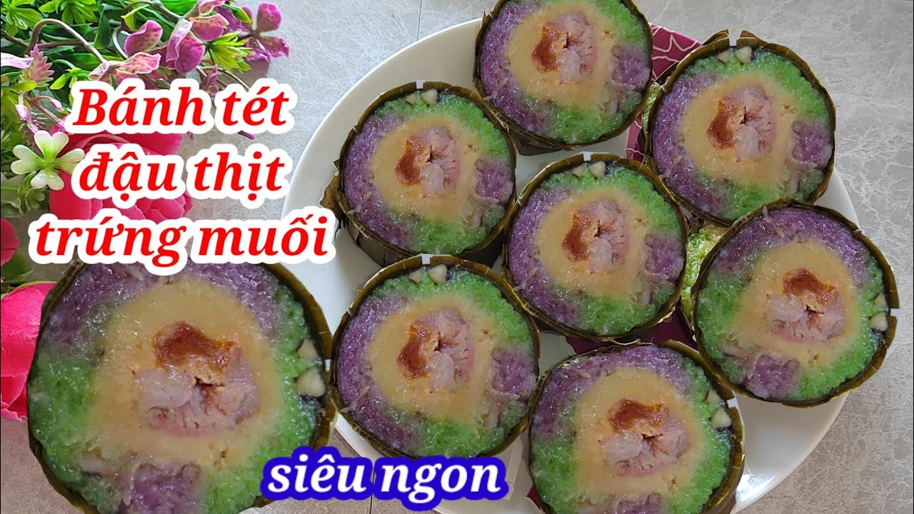 Cách gói bánh tét nhân đậu thịt trứng muối siêu ngon đơn giản nhất ai cũng thích