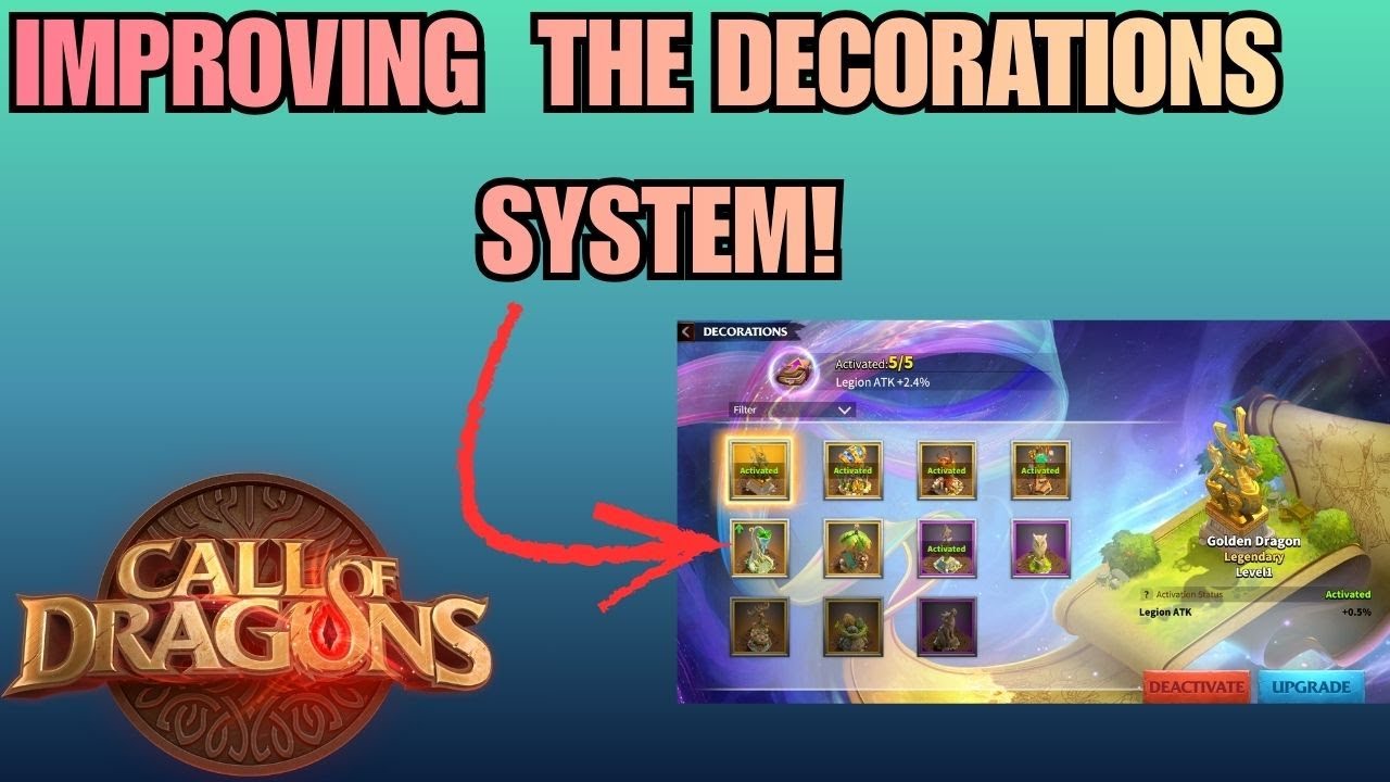 How I would FIX DECORATIONS in Call Of Dragons