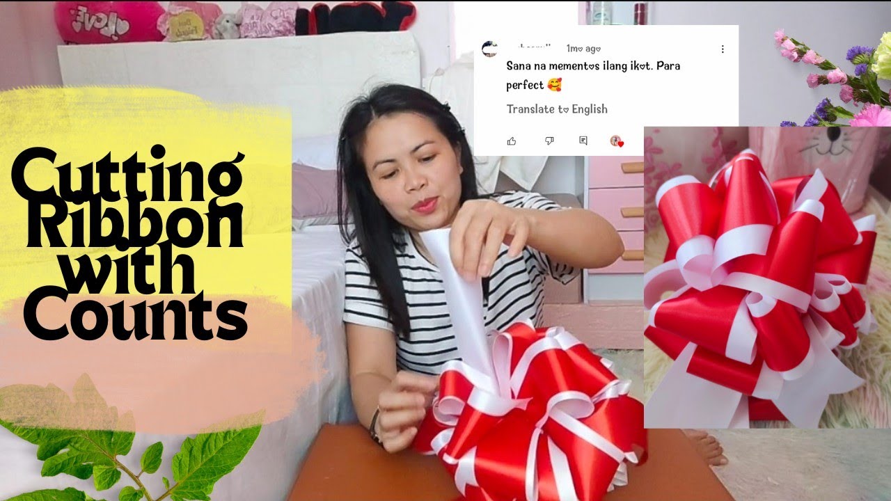 How to make cutting ribbon with counting❤️-Hazel Diaries