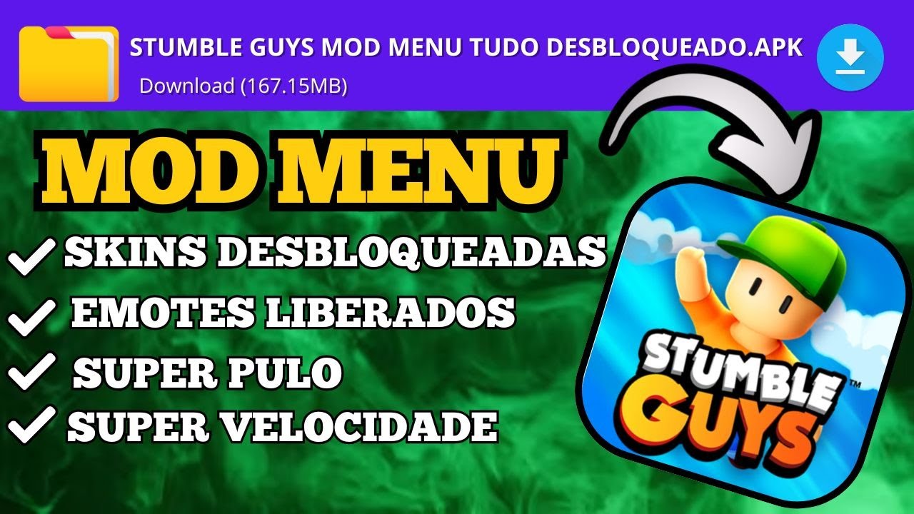 CORRE!! Mod Menu Stumble Guys v0.86 Dinheiro Infinito, speed hack, todas as skins desbloqueadas !!