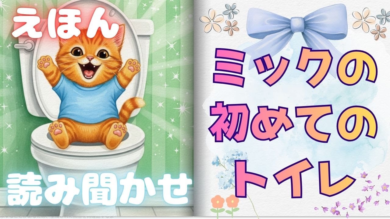 【絵本 読み聞かせ】ネコのミック はじめてのトイレ🐈🚽トイレがこわくなくなる やさしい生活習慣えほん｜寝かしつけにも🌙