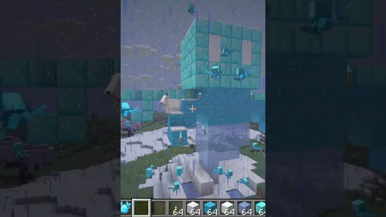Guardian Angel Allay Statue build in Minecraft! And a goat thinks they're a mountain.