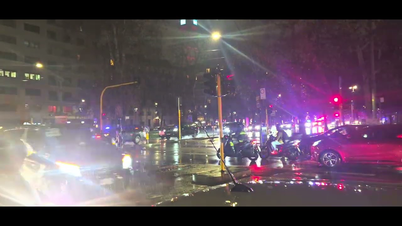 Security vehicles are moving in Milano