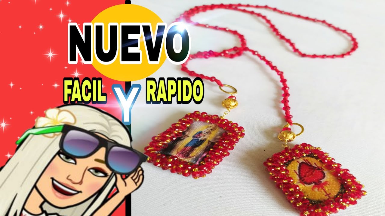 COMO HACER UN ESCAPULARIO TEJIDO Y HERMOSO FACIL Y RAPIDO