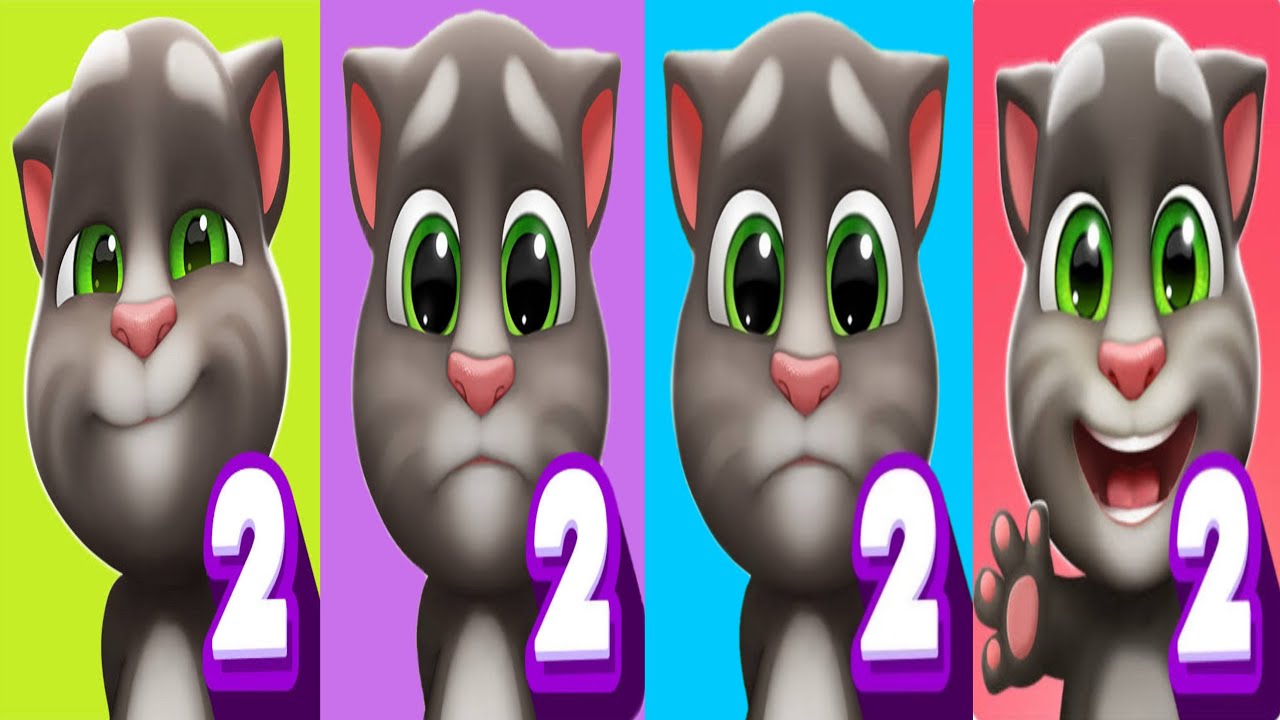 Blue Vs White Vs Purple Vs Green | My Talking Tom 2 Vs My Talking Baby Tom 2