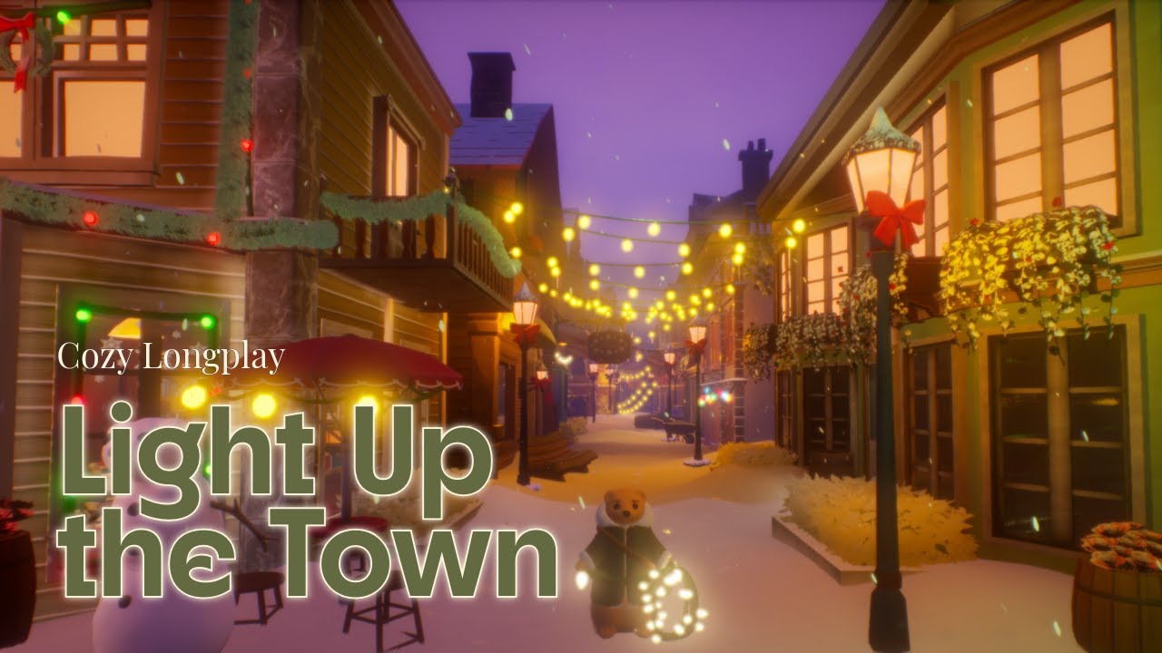 Get cozy while I hang Christmas lights ☕️ Light Up the Town relaxing longplay (no talking)