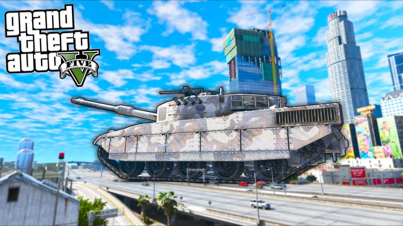 I stole a GIANT Top Secret Tank from the Military!! (GTA 5 Mods - Evade Gameplay)