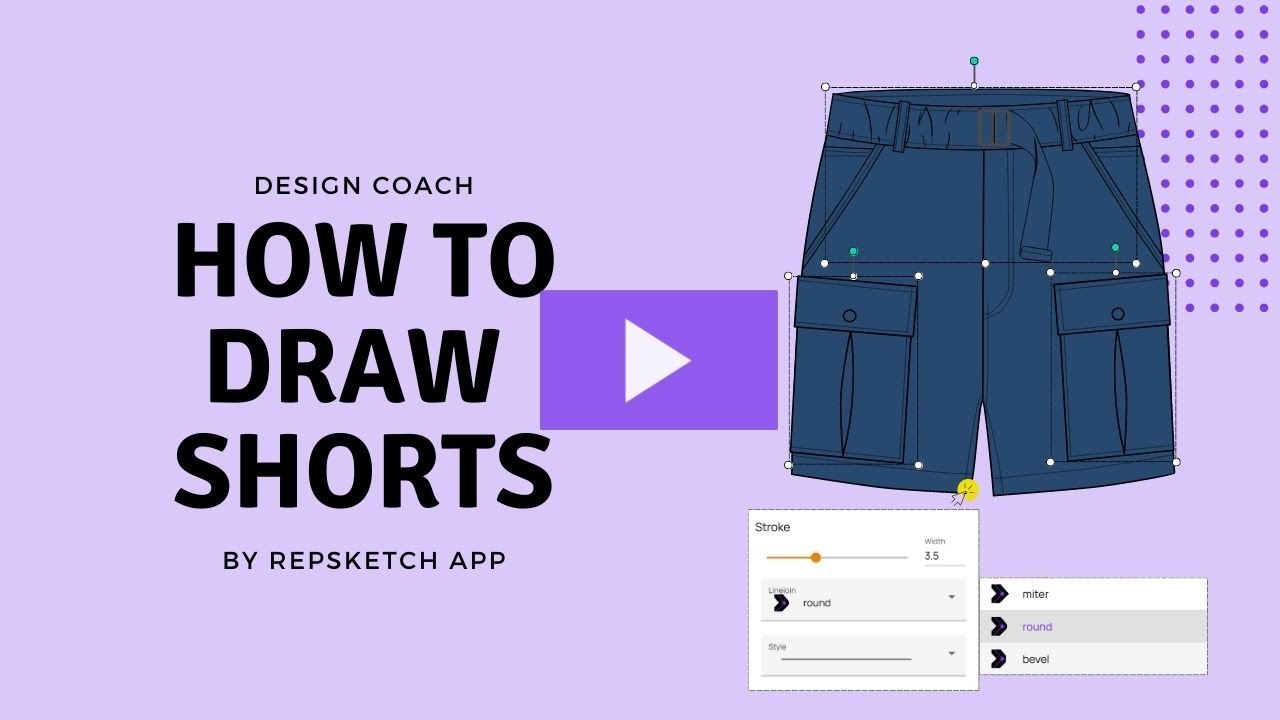 How to draw a cargo shorts sketch
