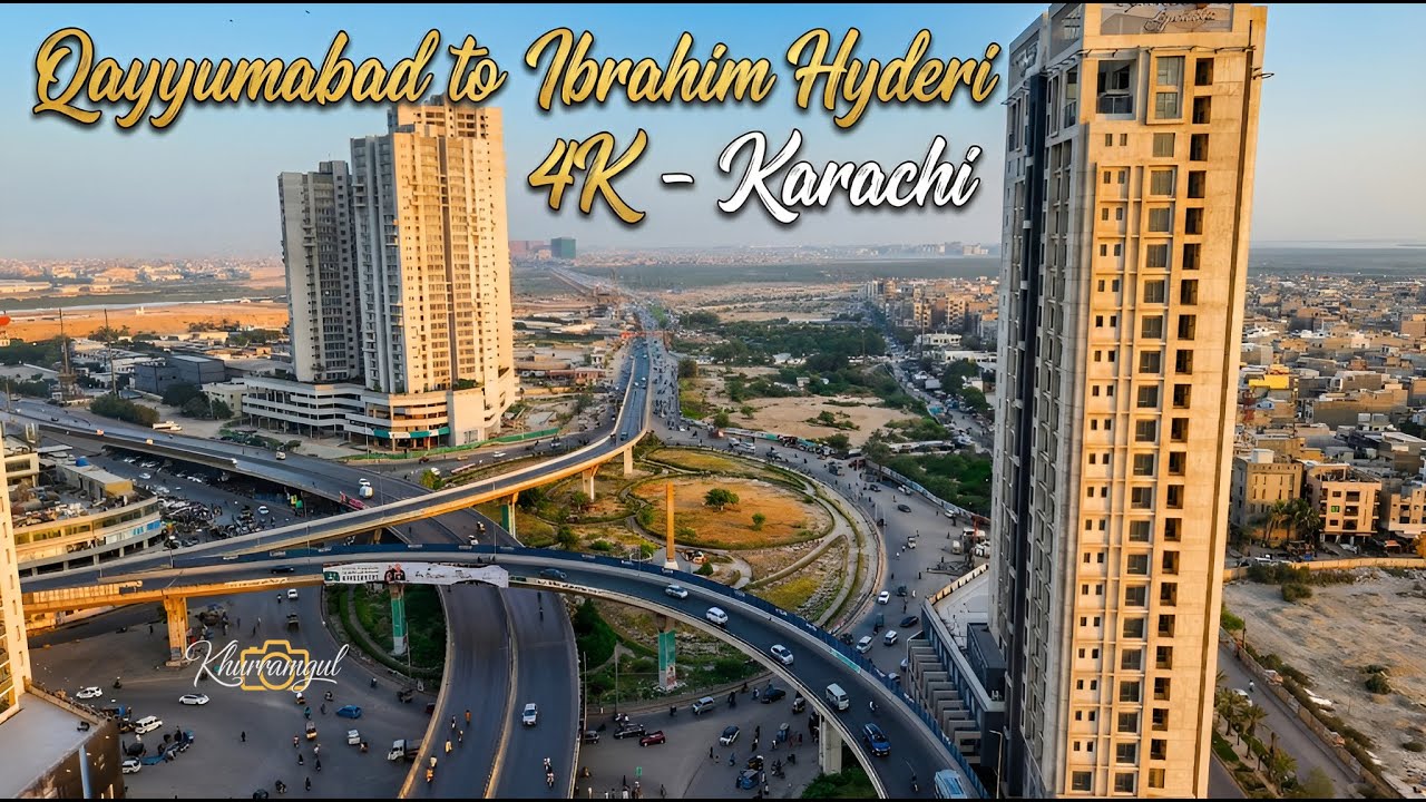 Nonstop Drone Ride: Qayyumabad to Korangi Creek & Ibrahim Hyderi Coastal Route