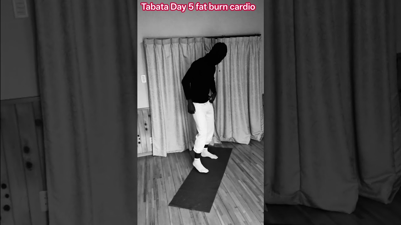 Tabata Day 5 fat burn cardio workout 4 minutes #tabata #homworkout #viralvideo #foryou #fyp 