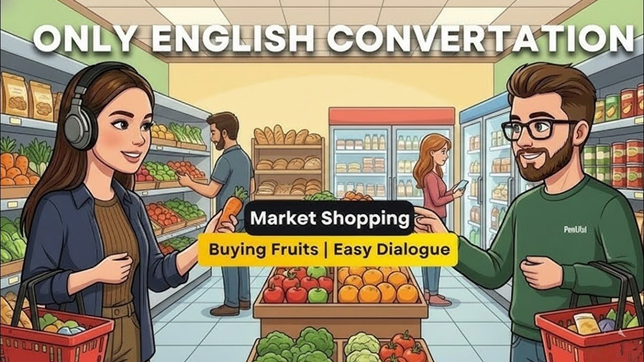 Learn English: How to Buy Fruits at the Market | Simple English Conversation Practice for Beginners