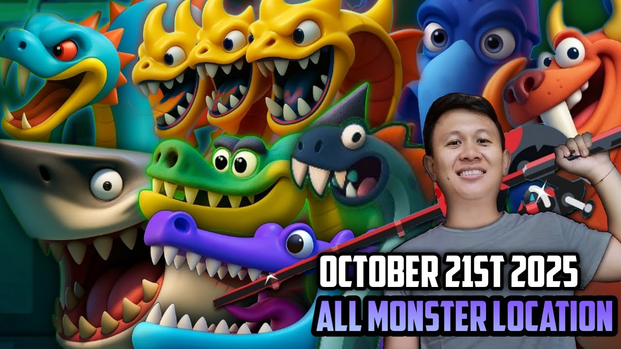 All 8 Monster Location in Every Map Creatures of the Deep: Fishing #monsterhunt 