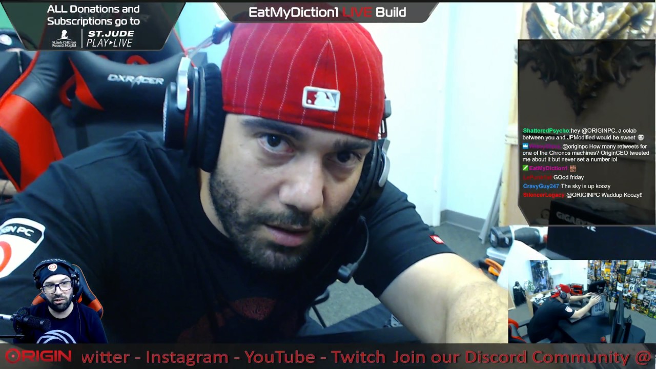 EatMyDiction's VR CHRONOS LIVE BUILD - #ORIGINPC #Tech #PCBuild #HighEndPC