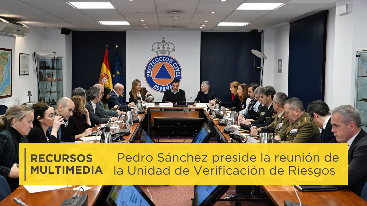 Pedro Sánchez preside la reunión de la Unidad de Valoración de Riesgos | Recursos multimedia