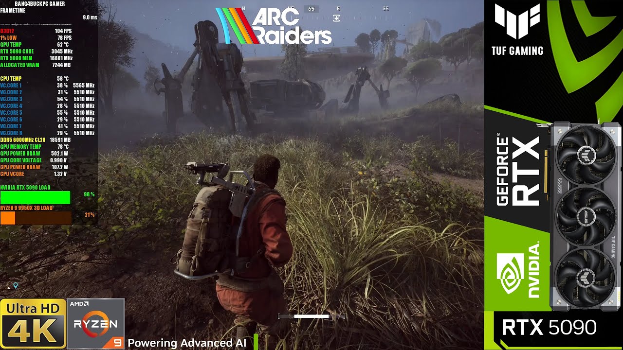 Arc Raiders , Epic Ray Tracing, DLAA 4K | RTX 5090 | 9950X3D