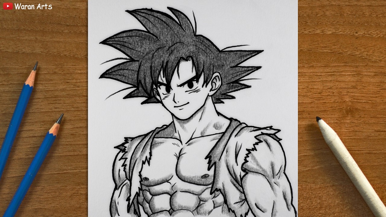 Easy Anime Drawing || How to Draw Goku step by step || Drawing Tutorial for beginners