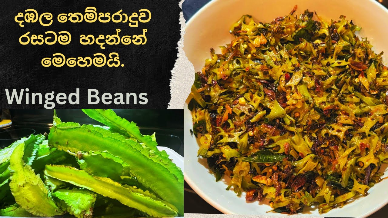 දඹල තෙම්පරාදුව රසටම  හදන්නේ මෙහෙමයි.Dambala Temparaduwa.Winged Beans Recipe.#srilanka #wingedbean