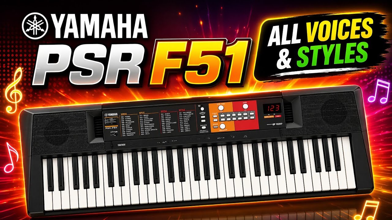 Yamaha PSR F51 all voices and styles