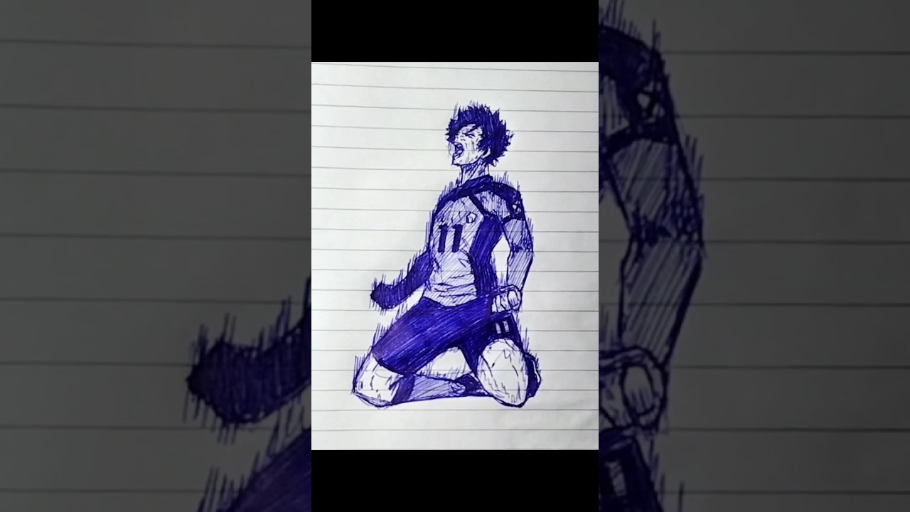 Stickman To Isagi Yoichi 🔥#shorts #isagi #isagiyoichi #bluelock #drawing #trending #art #anime #draw