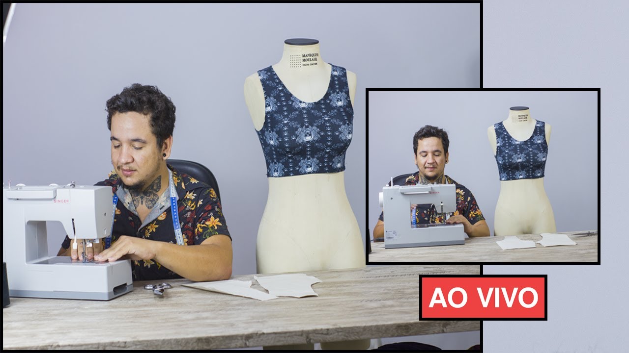 Costurando Top de Malha  em Máquinas Domésticas- AO VIVO @JonatasVerly