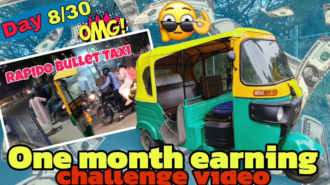Rapido Bullet Taxi😨|| One Month Earnings Challenge Video🙂|| #rapidoauto #uderauto 