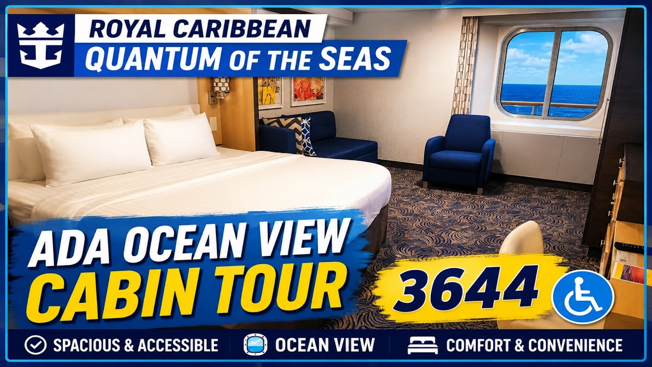 Экскурсия по каюте 3644 на лайнере Quantum of the Seas для людей с ограниченными возможностями.