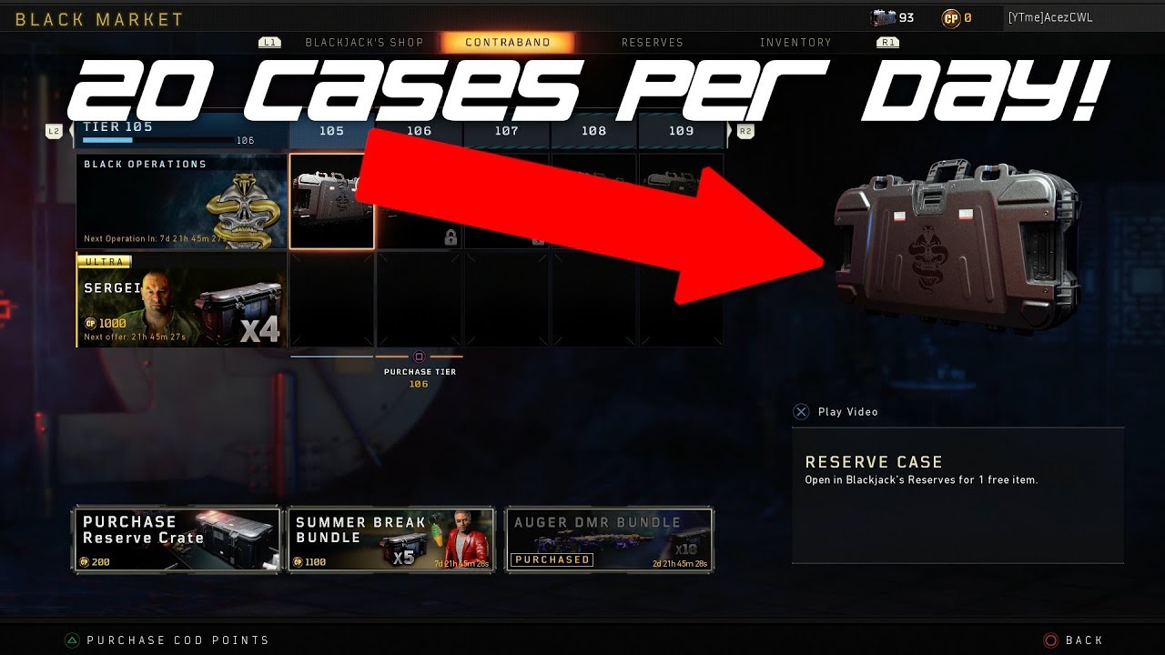 Black Ops 4 - HOW TO EARN RESERVE CASES QUICKLY - 25 PER DAY!