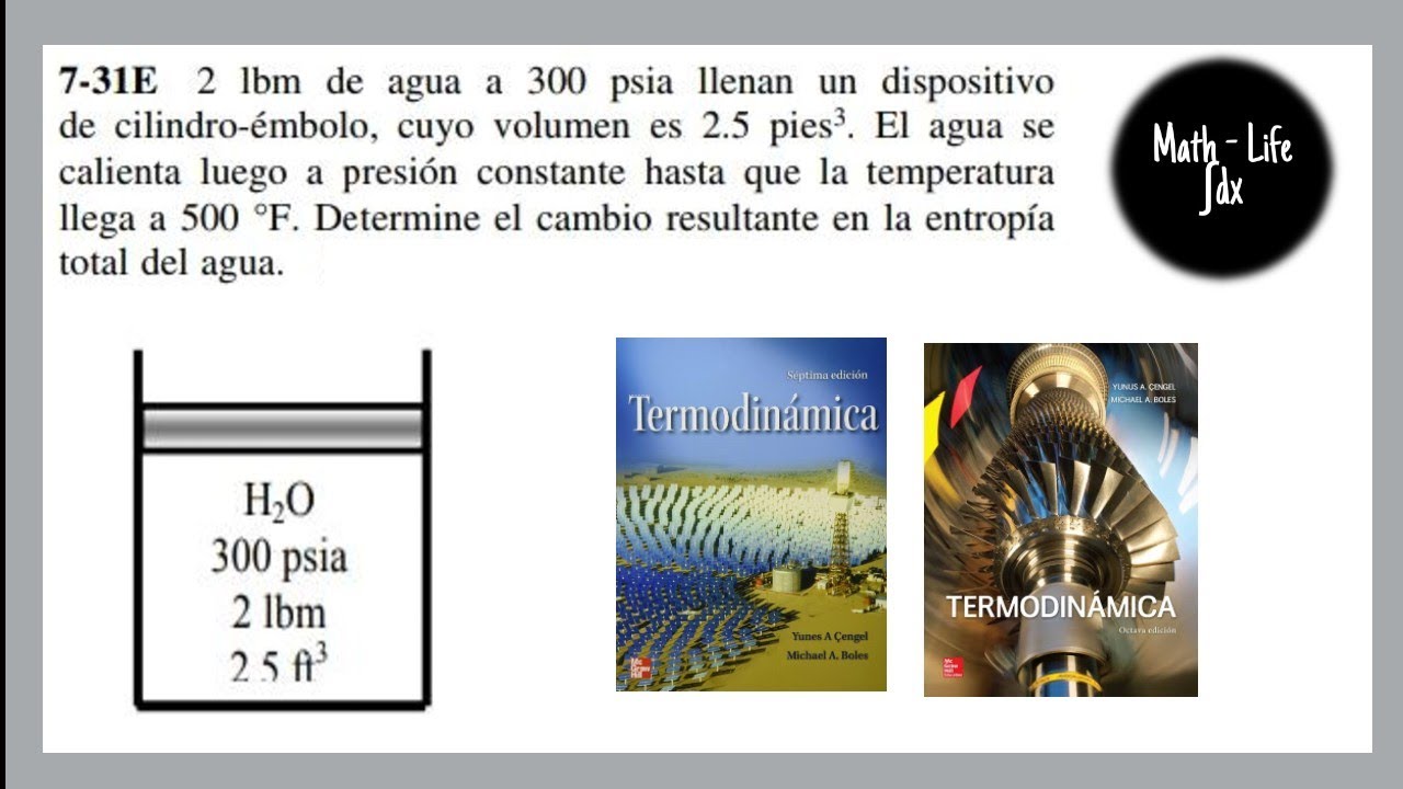 Sustancia pura Termodin&aacute;mica, Presi&oacute;n constante Ejercicio 7-31E Cengel Octava edici&oacute;n