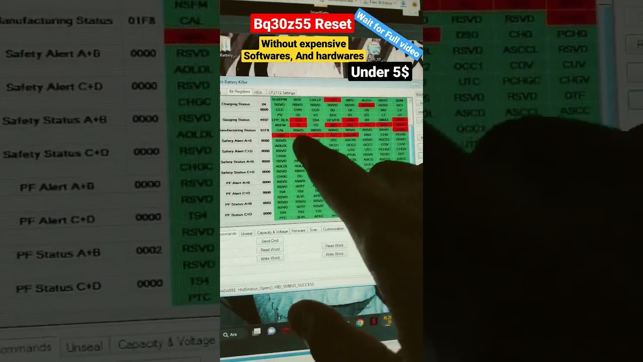 Сброс настроек Bq30z55 без дорогостоящего программного обеспечения и оборудования &mdash; менее 5$ #sho...
