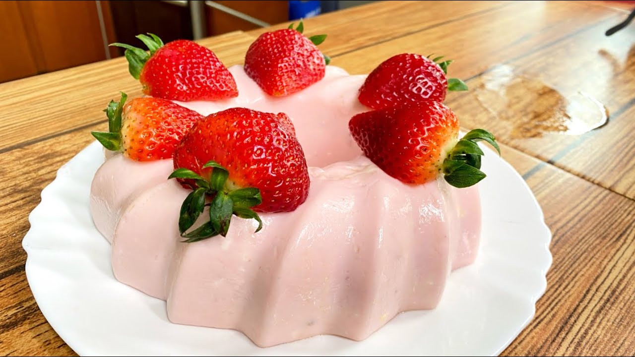 Gelatina de yogurt de fresa 🍓