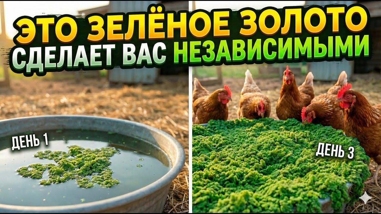 Это зелёное золото из воды кормит кур почти бесплатно и уничтожает зависимость от комбикормов