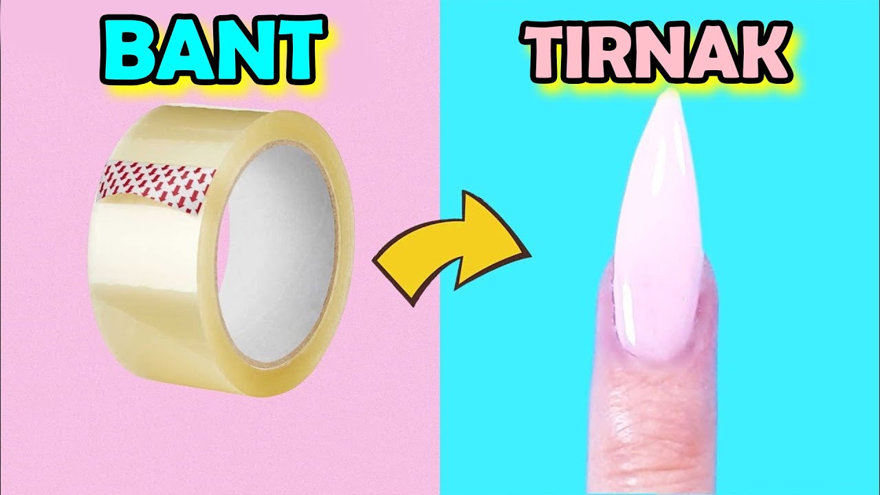 5 DAKİKADA KOLİ BANDINDAN TAKMA TIRNAK NASIL YAPILIR? Kolay ve Hızlı Tırnak Hilesi