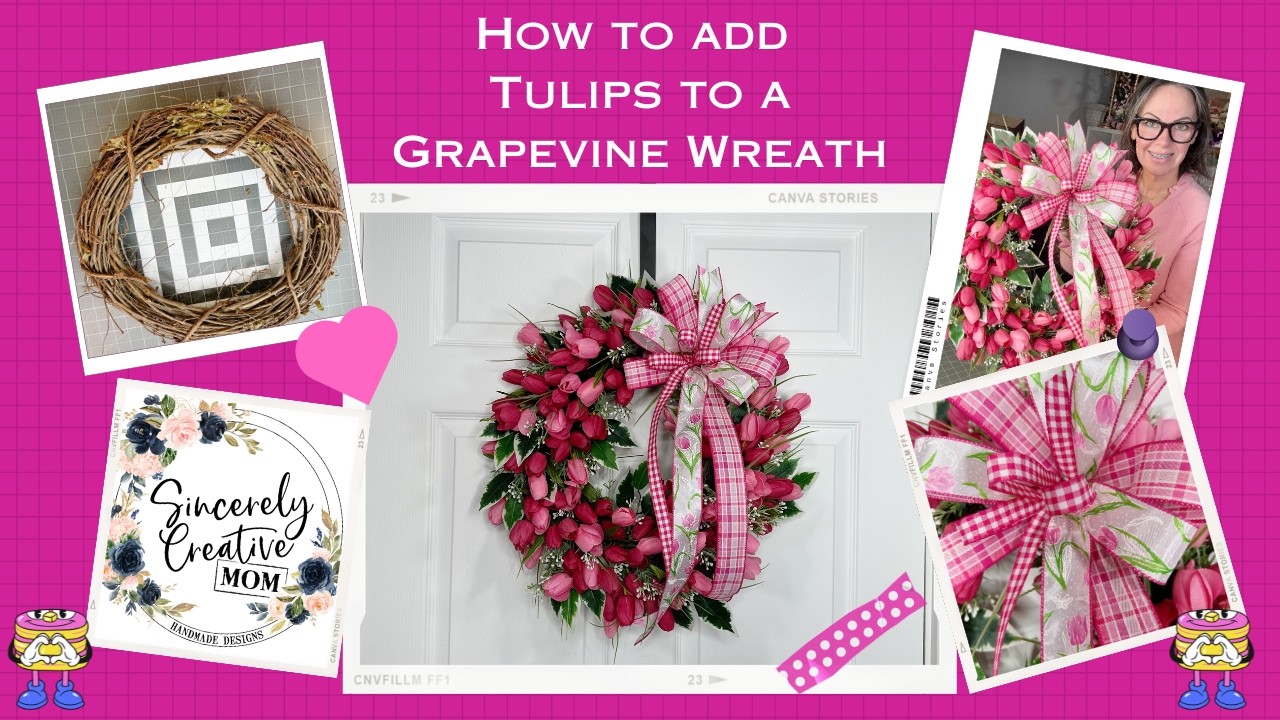 Pink Tulip wreath FB replay