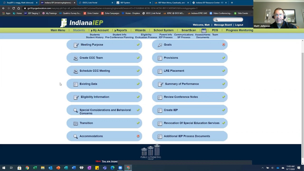 Indiana IEP Walkthrough