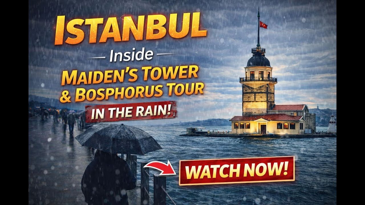 ISTANBUL Rain Walk 🌧️ Maiden’s Tower & Bosphorus Walking Tour (Üsküdar Salacak)