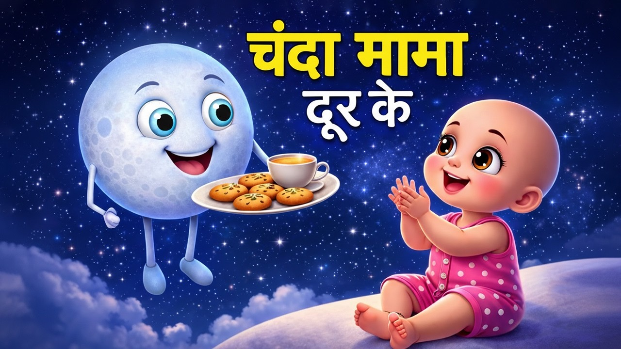 Chanda Mama Door Ke 🌙 | चंदा मामा दूर के | Hindi Rhymes for Kids | Popular Hindi Nursery Rhyme