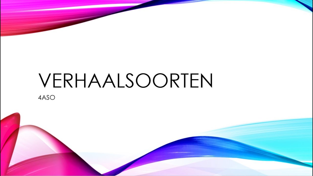 Inleiding: verhaalsoorten
