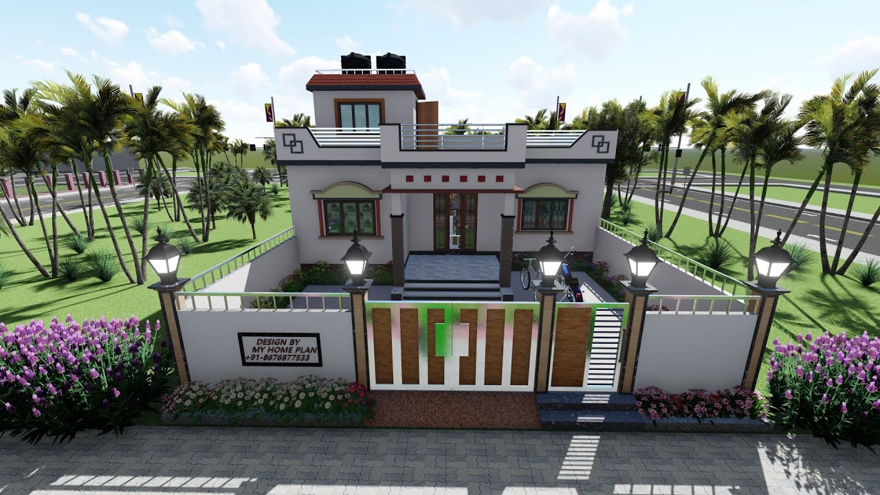 3 bedrooms simple village house plans | beautiful village home plan @My home plan
