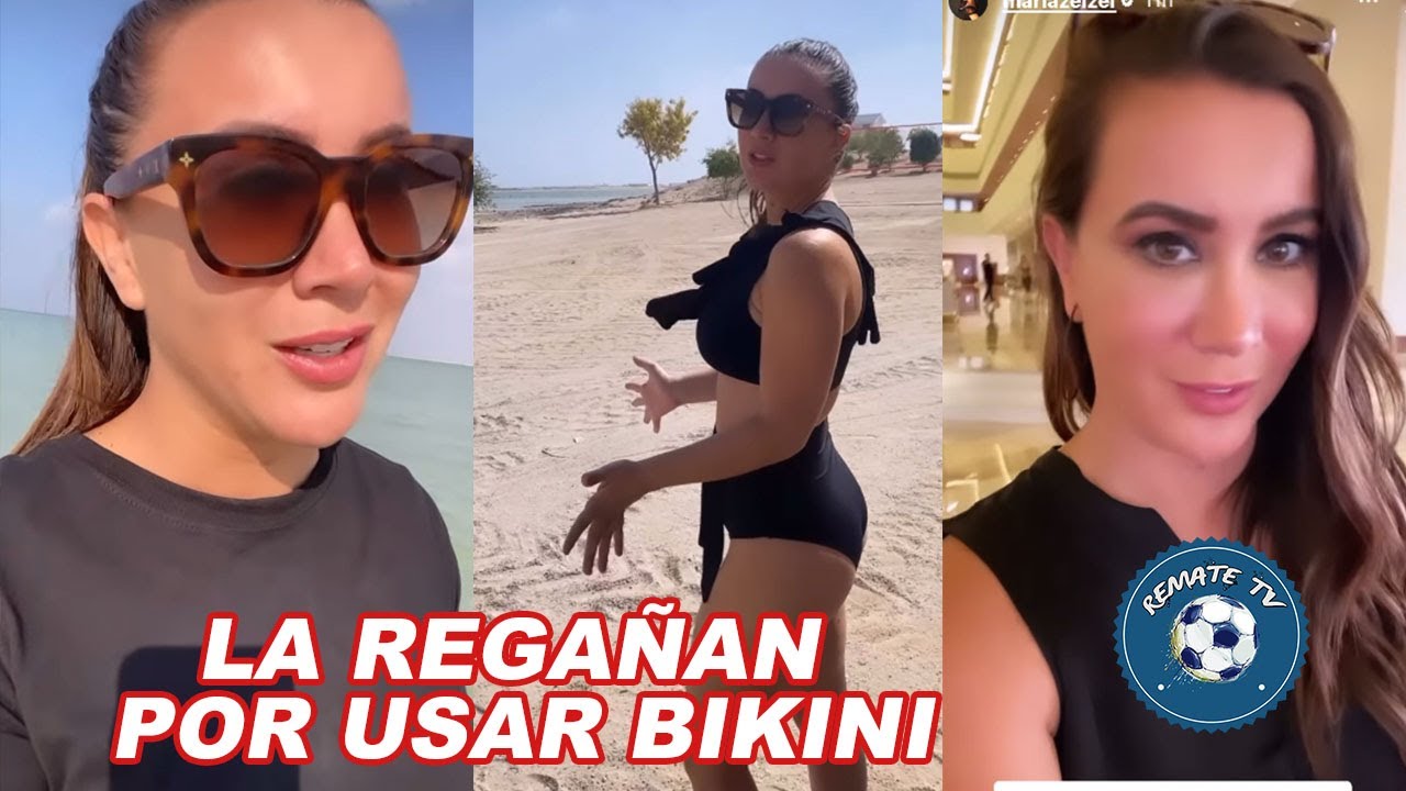 ❌👮‍♀️POLICÍA regaña a MARIAZEL por usar un BIKINI en la playa de QATAR