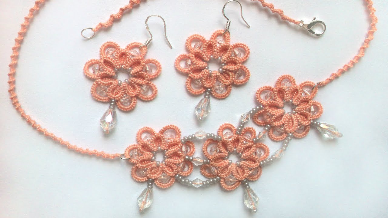 Серьги София фриволите иглой анкарс Видео урок для начинающих. DIY Earrings frivolite needle Tatting