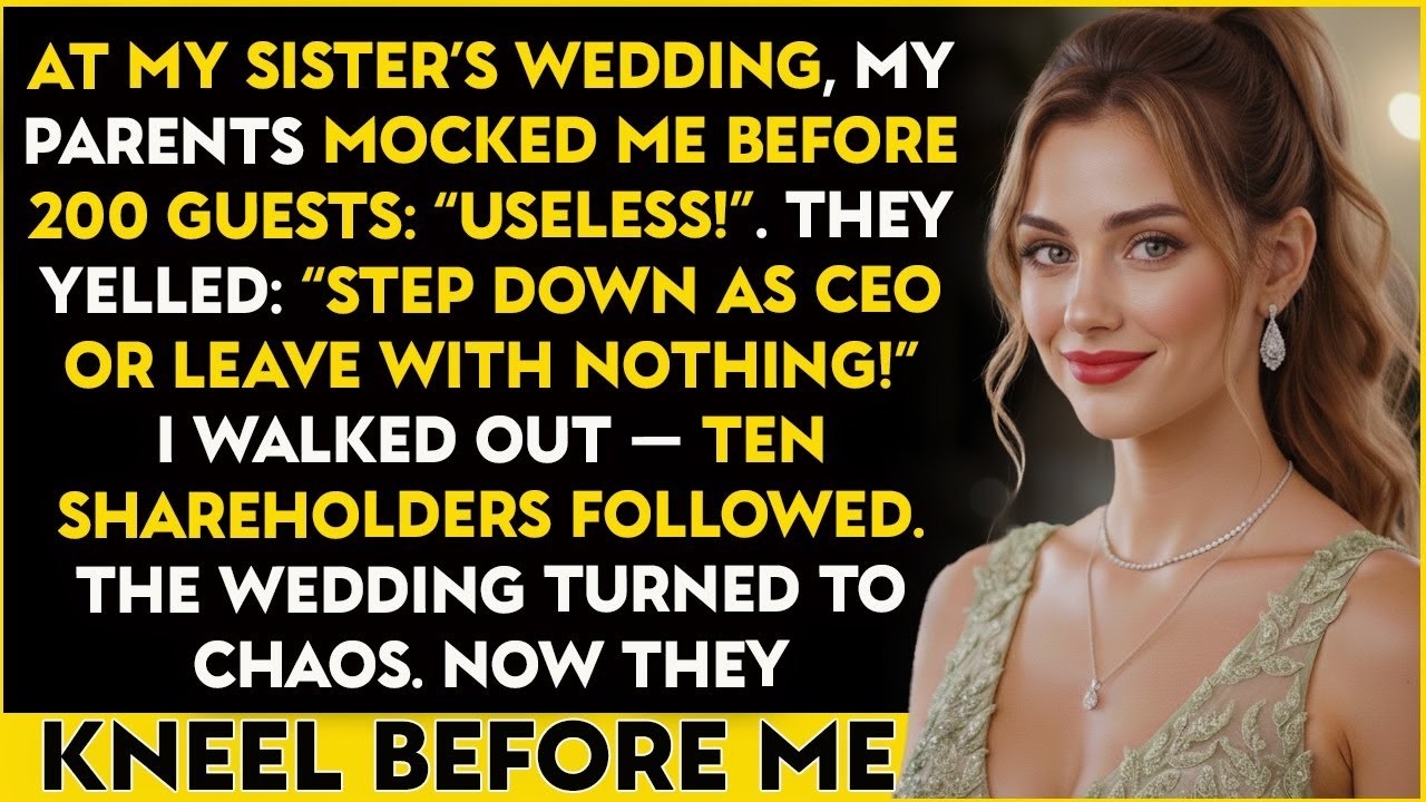 At my sister’s wedding, my parents yelled  “Step down as CEO or leave” I left—shareholders