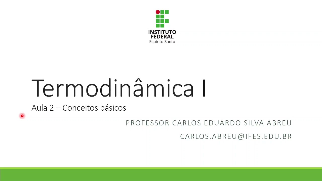 Termodinâmica - Aula 2 - Conceitos Básicos