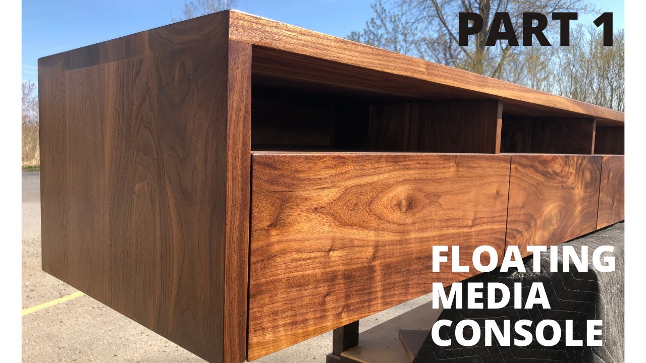 1/3 Building Floating TV Media Console - Lumber, Gluing Up Wood Panels, Cabinet Assembly