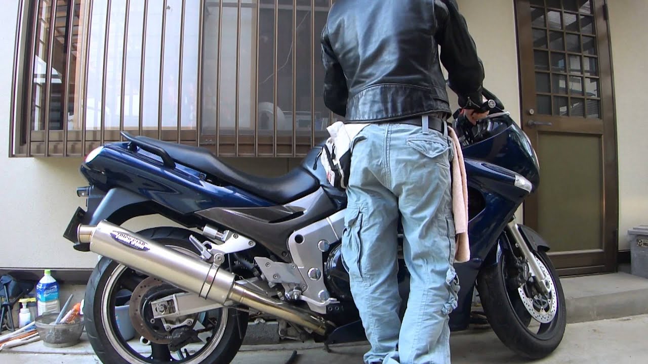 Kawasaki ZZR1200 C4 Cold start full titanium Full Exhaust sound trickstar racing　japan ninja1200