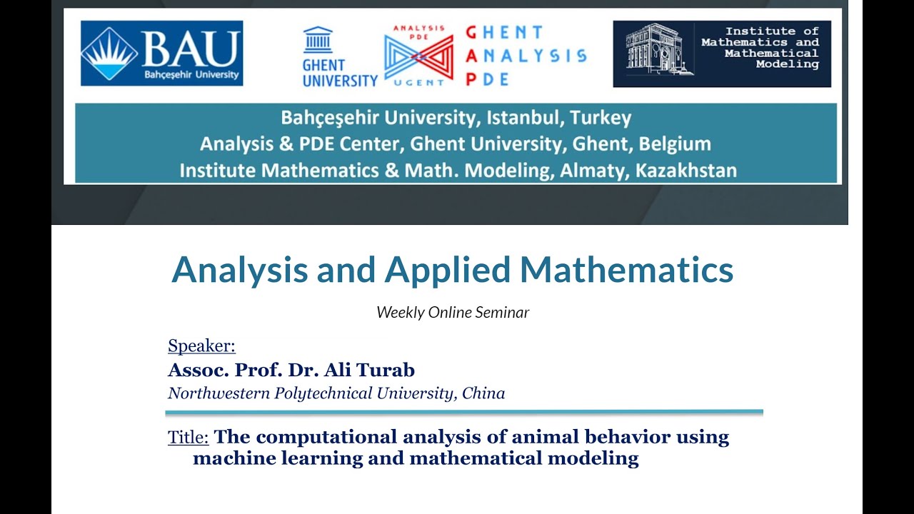 AAM Seminar - Computational analysis of animal behavior using machine learning and math modeling