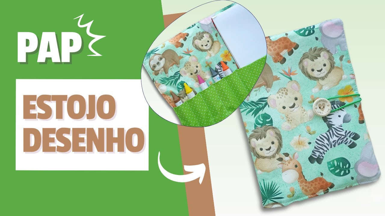 Estojo de Desenho Infantil! Passo a Passo Com medidas!
