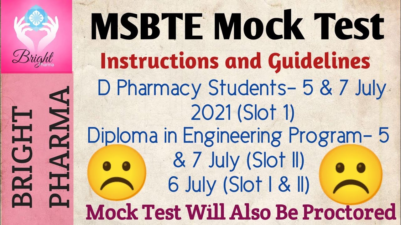 MSBTE Mock Test Instructions | Instructions and Guidelines for MSBTE Online Mock Test | Bright Pharm