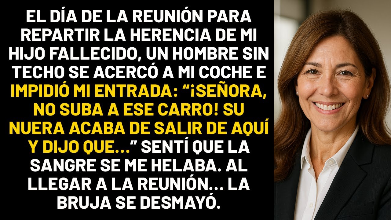 El día de la reunión para repartir la herencia de mi hijo fallecido, un hombre sin techo se acercó..