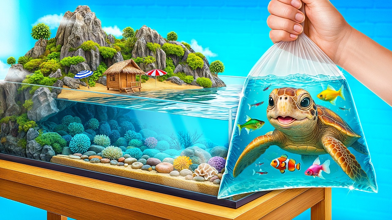 بنينا حوض سمك (Aquarium) للأسماك وسلحفاة!