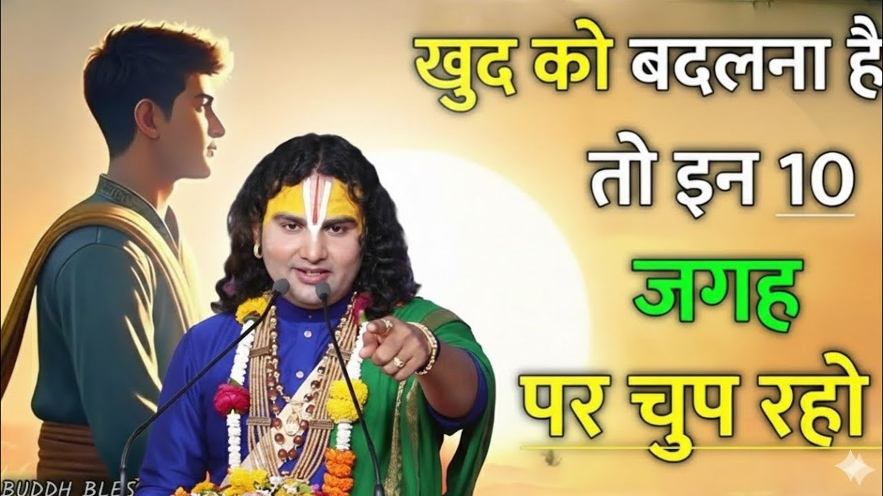 खुद को बदलना है तो हर जगह मौन रहो तो सुखी होगे niruddhacharya bhagwat,aniruddhacharya ji ki katha,